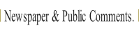Newspaper & Public Comments..